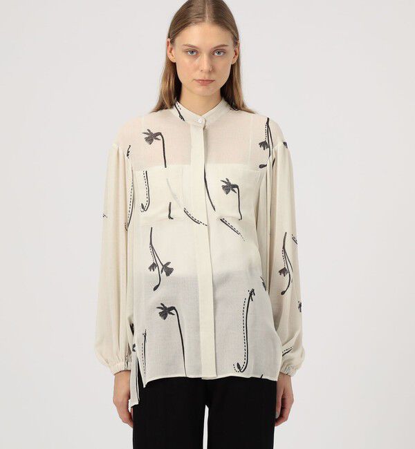 DES PRES「シングルフラワープリント チュニックブラウス」|シャツ・ブラウス|