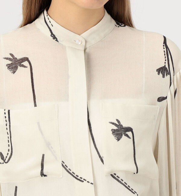 DES PRES「シングルフラワープリント チュニックブラウス」|シャツ・ブラウス|