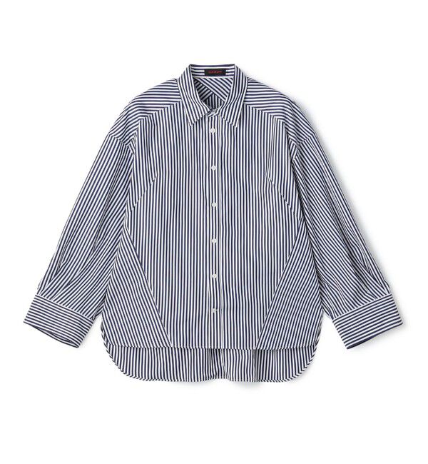 CABaN「コットン ロンドンストライプ ボリュームシャツ」|シャツ・ブラウス|68 ネイビー系