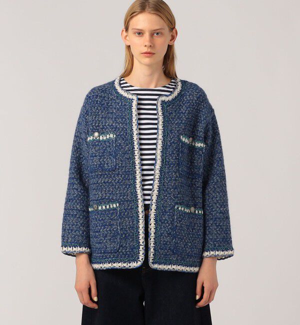 MACPHEE「ラメツイードニット 4ポケットカーディガン」|カーディガン|