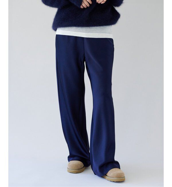 EMILYWEEK「サテンパンツ」|スラックス|ネイビー