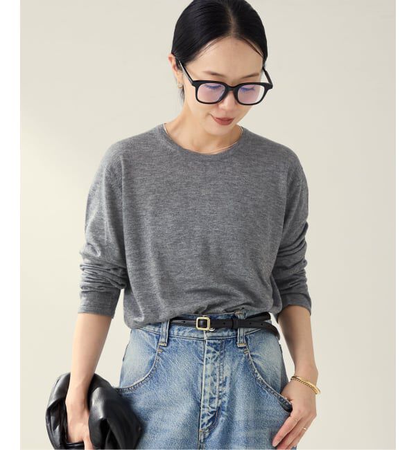 Plage「CU WO Fine Knit New プルオーバー」|ニット・セーター|グレー