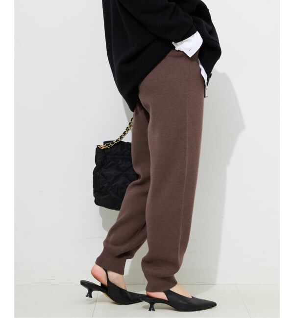 SLOBE IENA「《セットアップ対応可》ウォッシャブルスムース ジョガーパンツ」|その他|