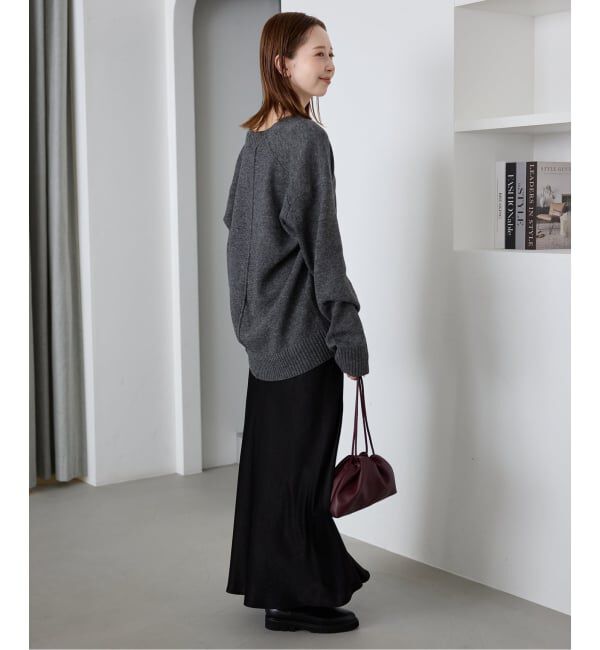 SLOBE IENA「《WEB限定カラー有り/追加》グロッシーサテンフレアスカート」|スカート|