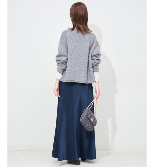 SLOBE IENA「《WEB限定カラー有り/追加》グロッシーサテンフレアスカート」|スカート|