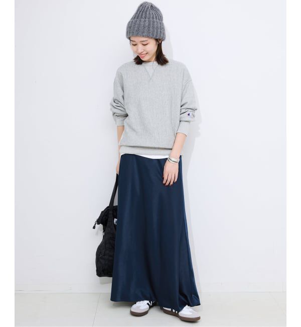 SLOBE IENA「《WEB限定カラー有り/追加》グロッシーサテンフレアスカート」|スカート|