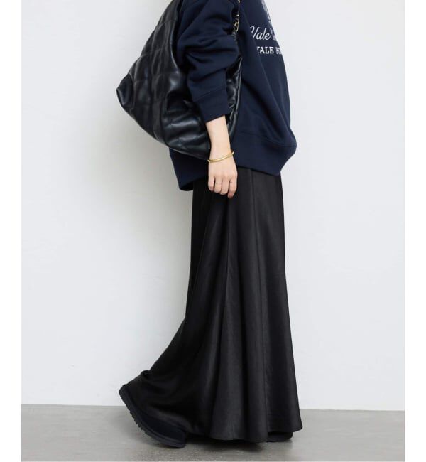 SLOBE IENA「《WEB限定カラー有り/追加》グロッシーサテンフレアスカート」|スカート|