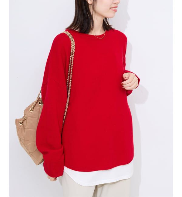 SLOBE IENA「ラムウールプルオーバー」|ニット・セーター|レッド