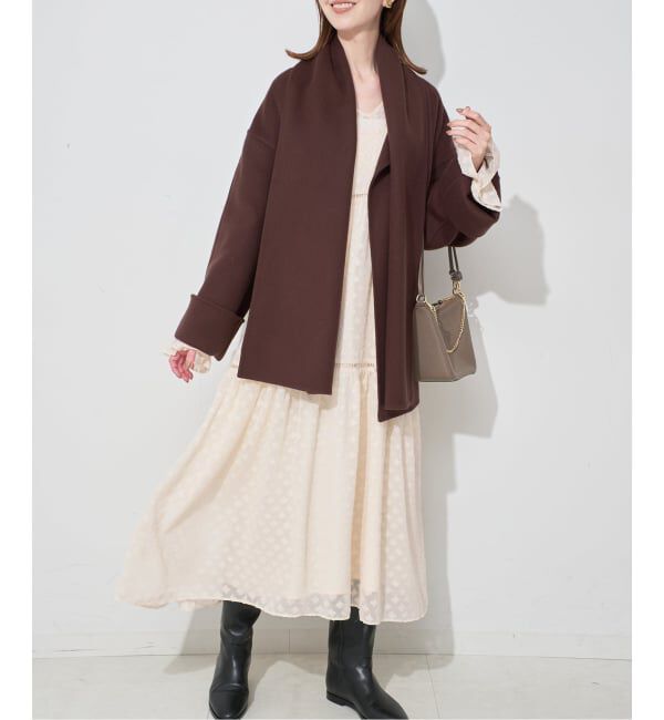 SLOBE IENA「フラワージャガードギャザーワンピース」|ワンピース|