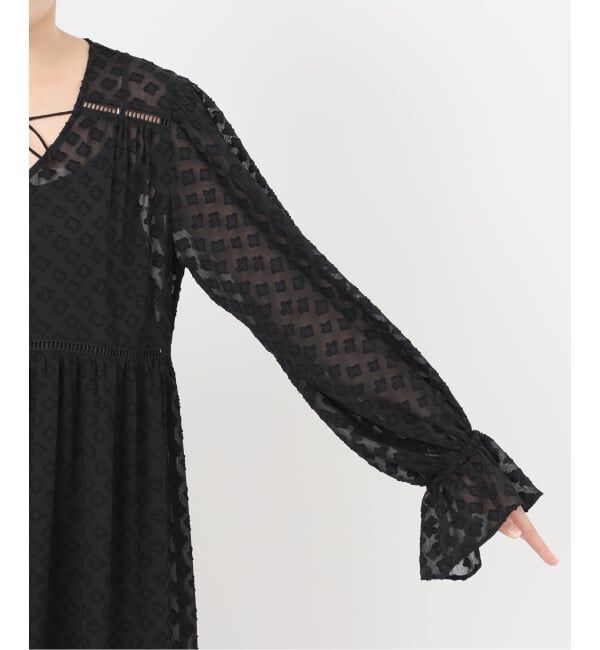 SLOBE IENA「フラワージャガードギャザーワンピース」|ワンピース|