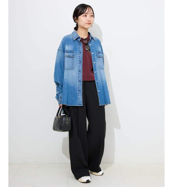 SLOBE IENA「《WEBのみ4サイズ展開/追加》TRワイドトラウザー」|スラックス|