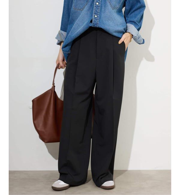 SLOBE IENA「《WEBのみ4サイズ展開/追加》TRワイドトラウザー」|スラックス|