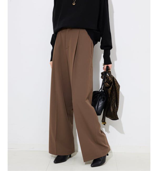 SLOBE IENA「《WEBのみ4サイズ展開/追加》TRワイドトラウザー」|スラックス|