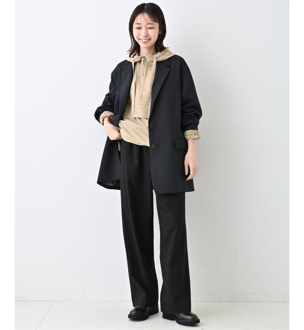 SLOBE IENA「《3サイズ展開/WEB限定/追加2》ウール混ドロストイージースラックス」|スラックス|