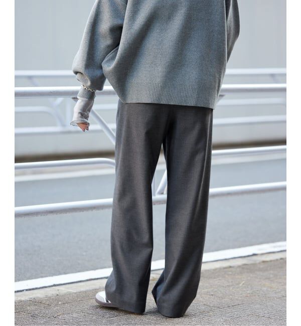 SLOBE IENA「《3サイズ展開/WEB限定/追加2》ウール混ドロストイージースラックス」|スラックス|