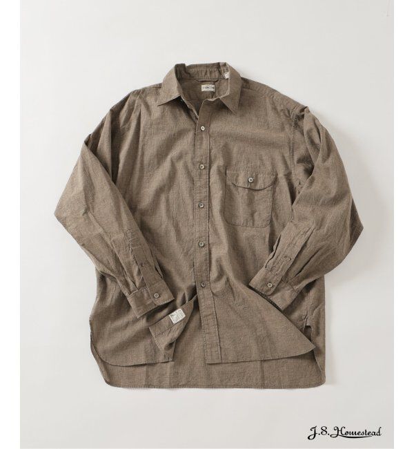 J.S.Homestead「J.S.Homestead / オーガニックポプリン 1フラップシャツ」|シャツ・ブラウス|ブラック