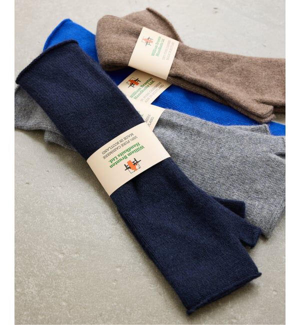 JOURNAL STANDARD「【WILLIAM BRUNTON/ウィリアム ブラントン】ロングフィンガーレスグローブ」|手袋|ネイビー