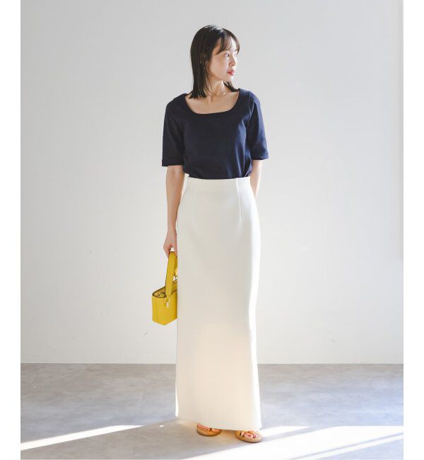 NOBLE「《追加》スビンコットンソフトスクエアーネックTシャツ」|Tシャツ・カットソー|