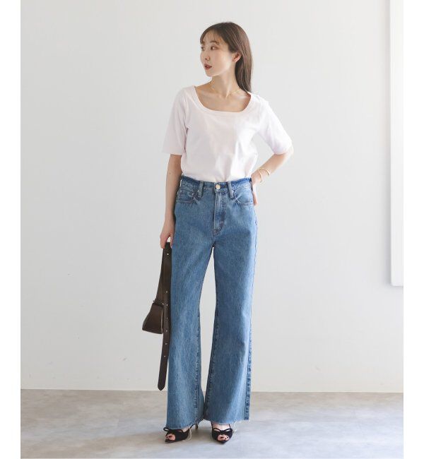 NOBLE「《追加》スビンコットンソフトスクエアーネックTシャツ」|Tシャツ・カットソー|