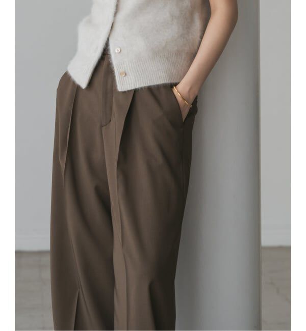 NOBLE「《追加》【洗える】エステルツイルストレッチスラックスパンツ 8」|スラックス|