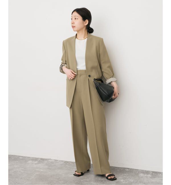 Spick and Span「トロストレッチVカラージャケット」|ノーカラージャケット|