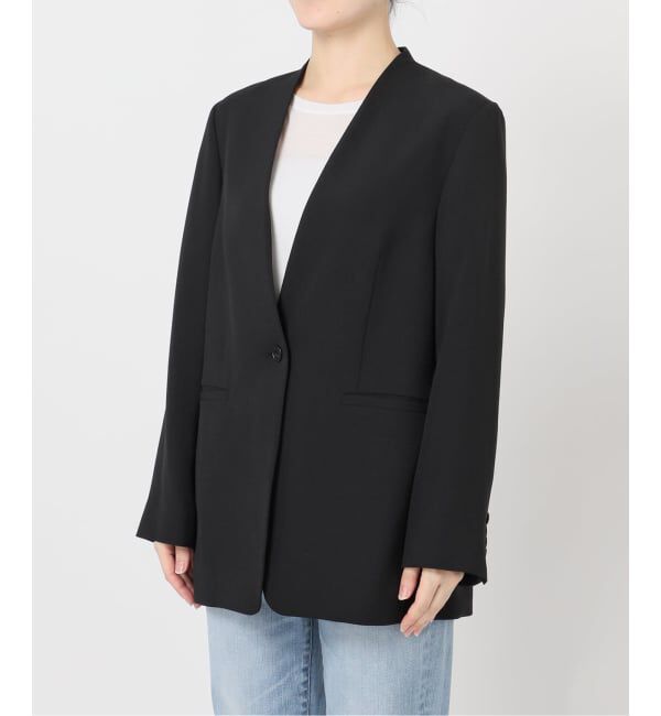 Spick and Span「トロストレッチVカラージャケット」|ノーカラージャケット|