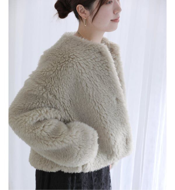  「TICCA / ティッカ ウールファーショートコート」|その他|