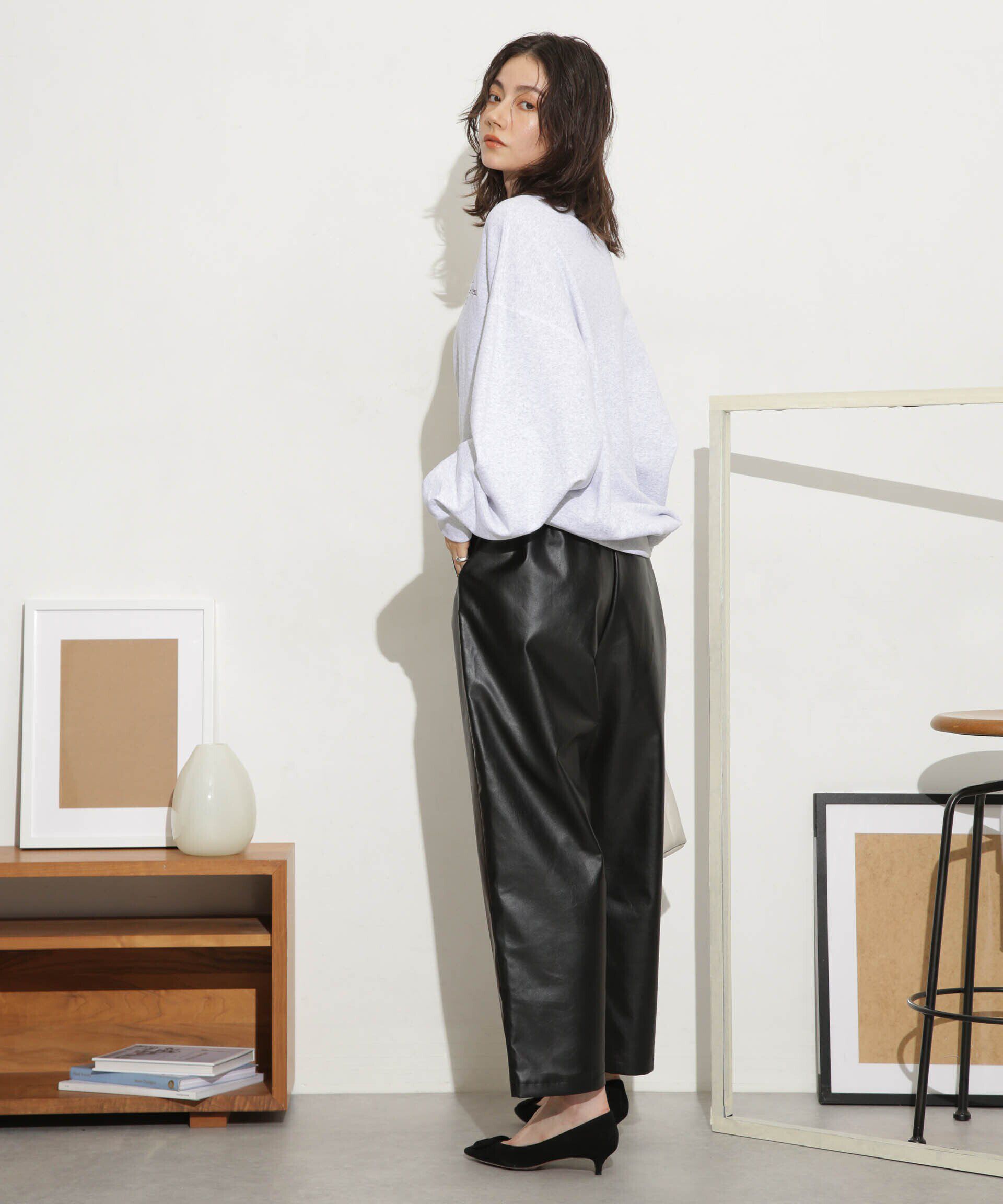 nano･universe「LOGAN/別注フェイクレザー イージーパンツ」|その他|