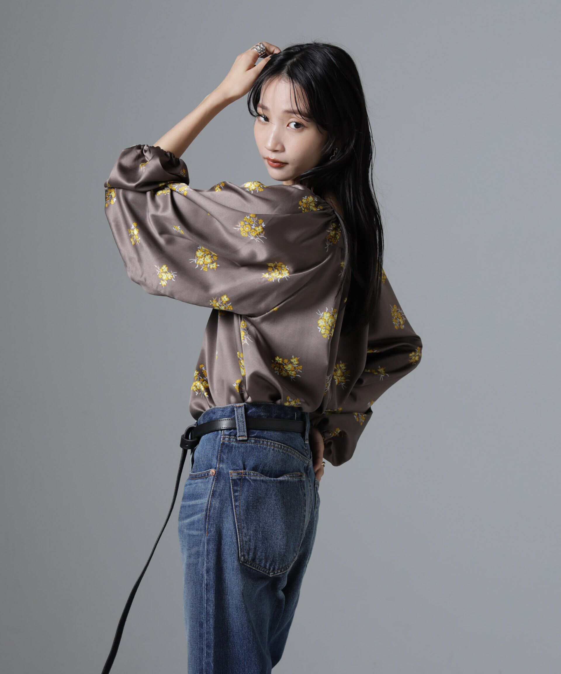 nano･universe「オフショル2WAYフラワープリントブラウス」|シャツ・ブラウス|