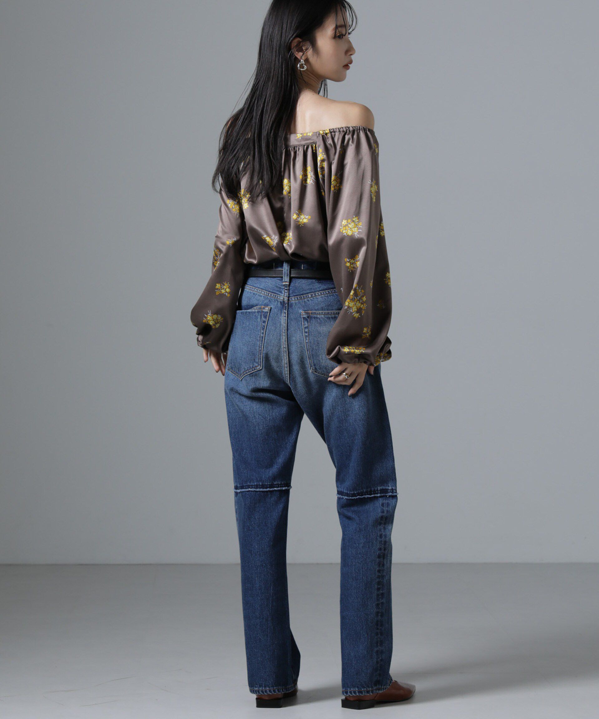 nano･universe「オフショル2WAYフラワープリントブラウス」|シャツ・ブラウス|