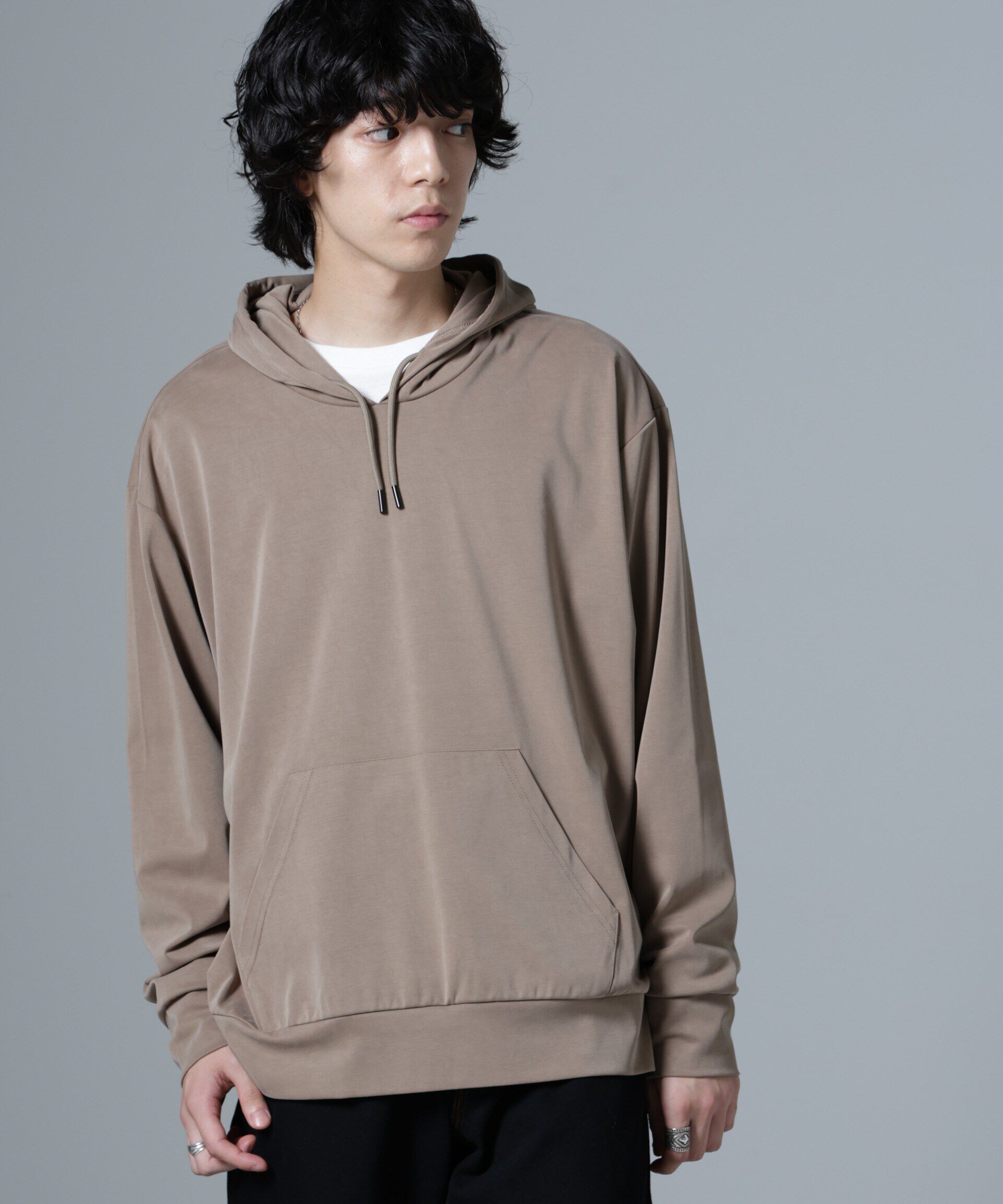nano･universe「ヌバックライクスムースプルオーバーパーカー」|Tシャツ・カットソー|モカ3
