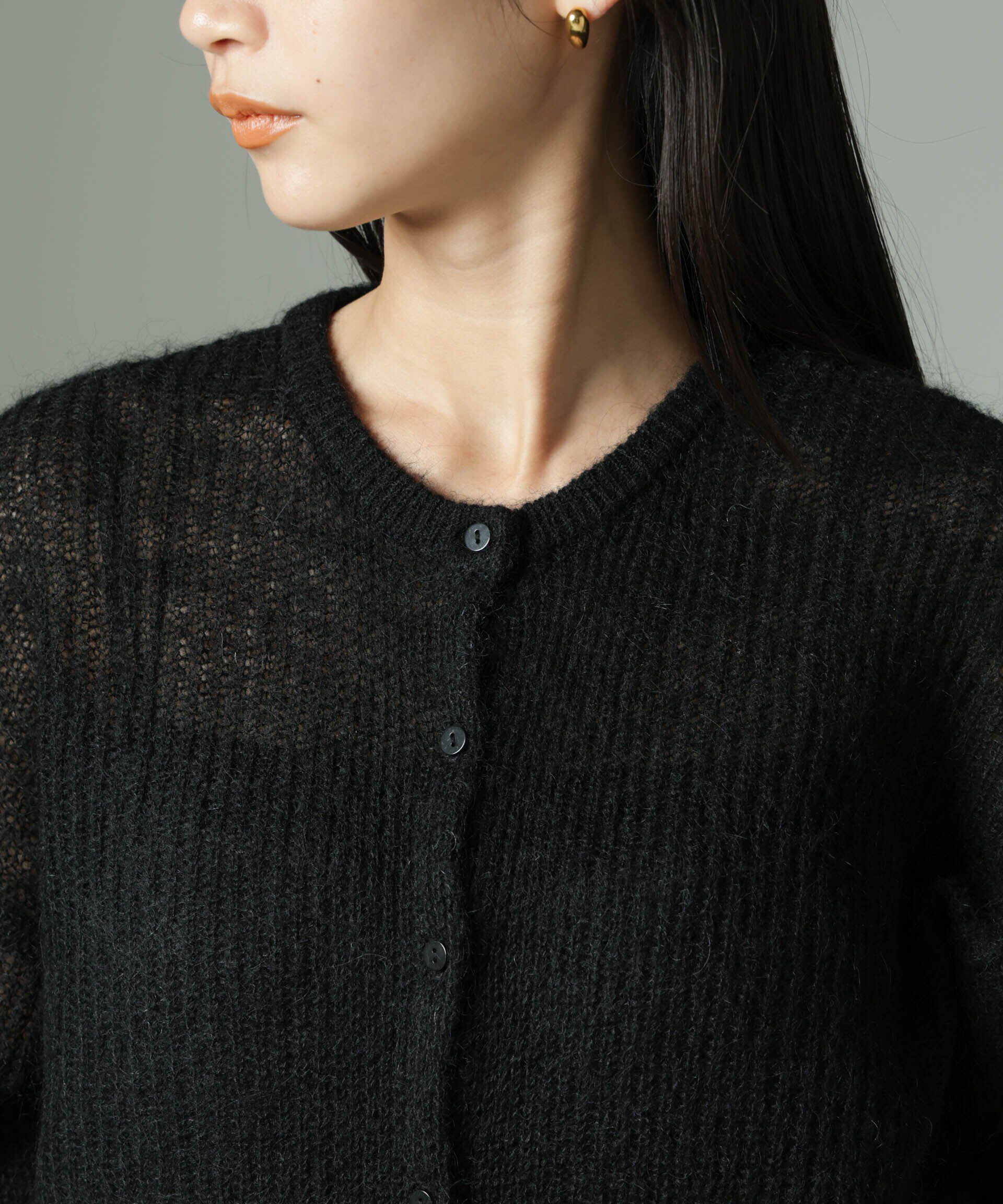 nano･universe「モヘヤ混クルーネックニットカーディガン(セットアップ可)」|ニット・セーター|