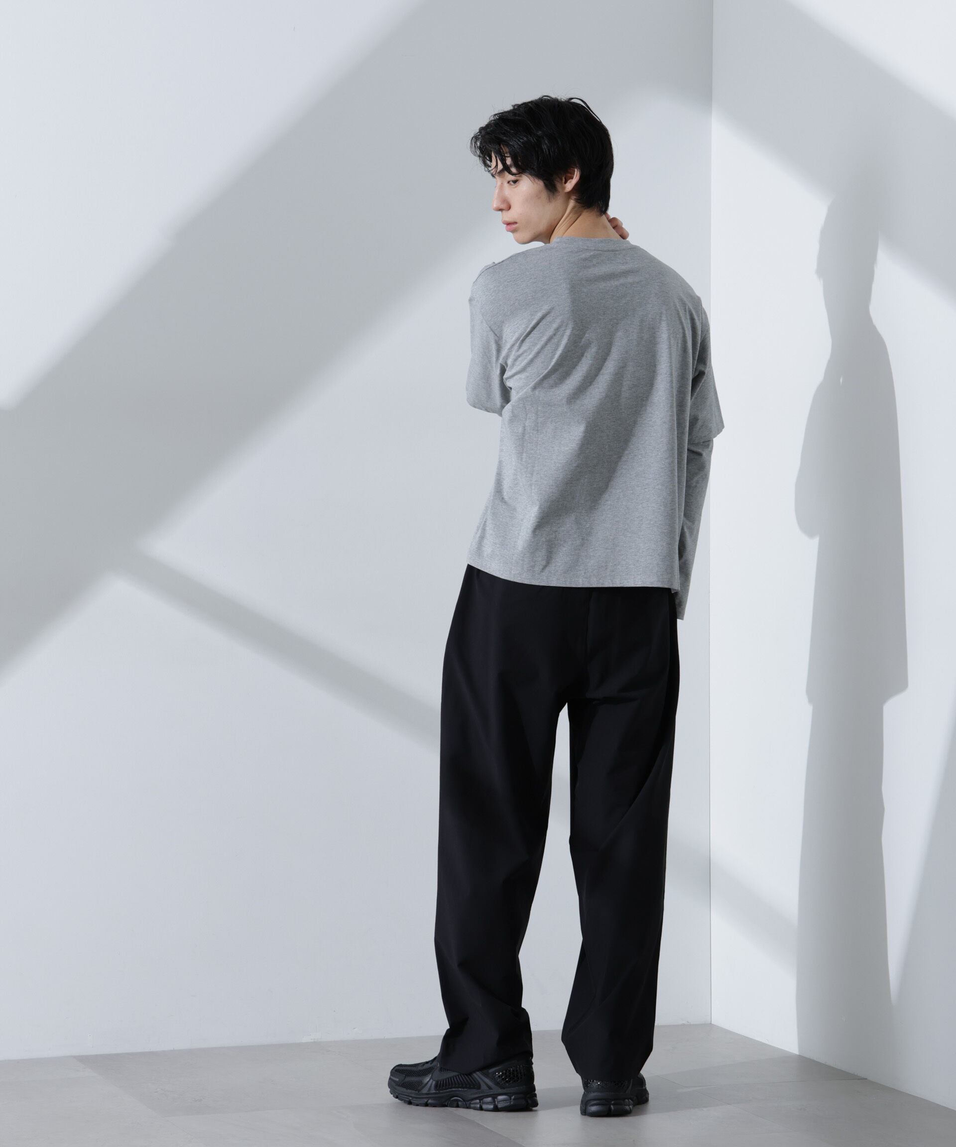 nano･universe「ストレッチワイドイージーパンツ(セットアップ可)」|チノ|