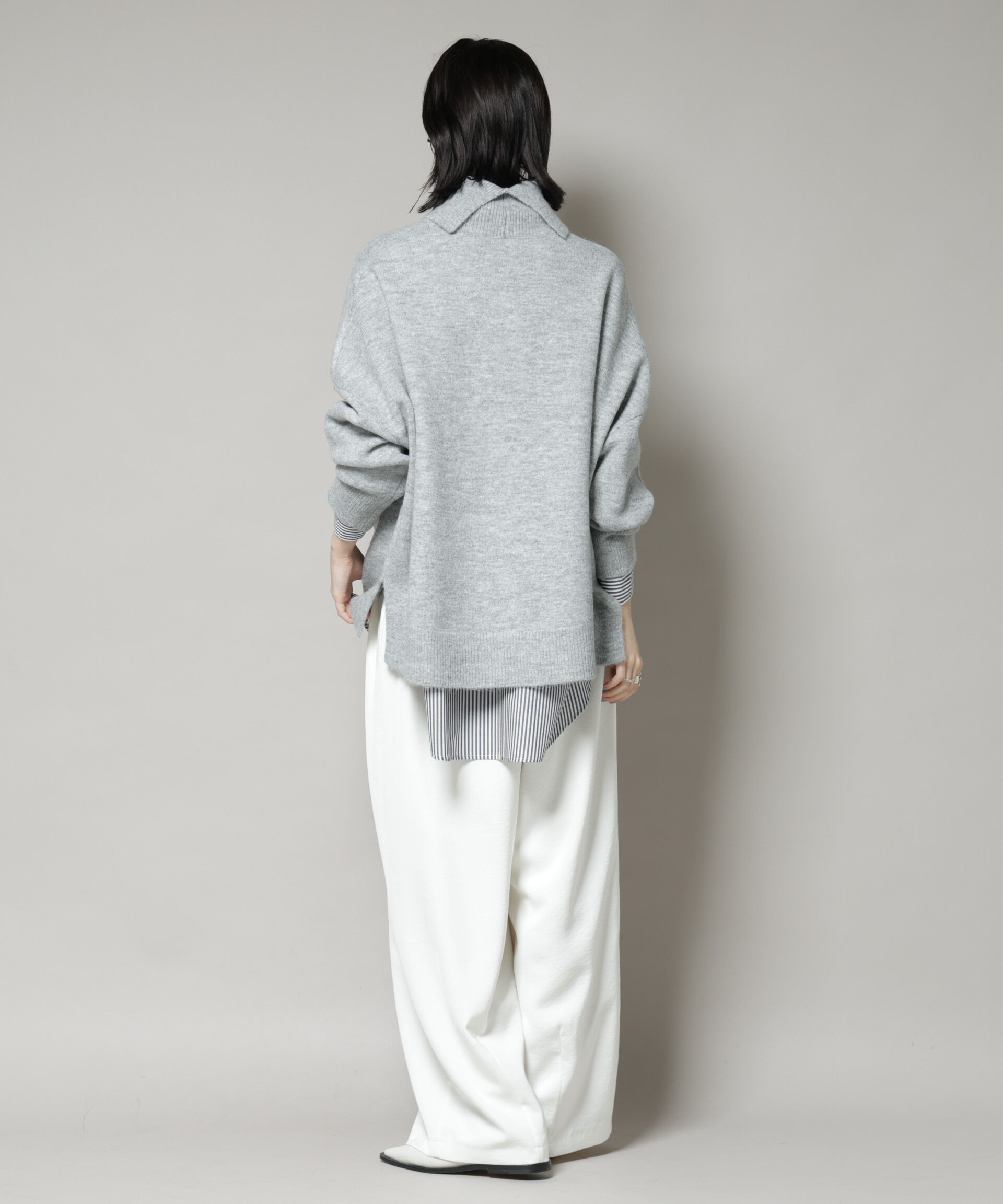 nano･universe「タートルワイドシルエット圧縮ニット」|ニット・セーター|