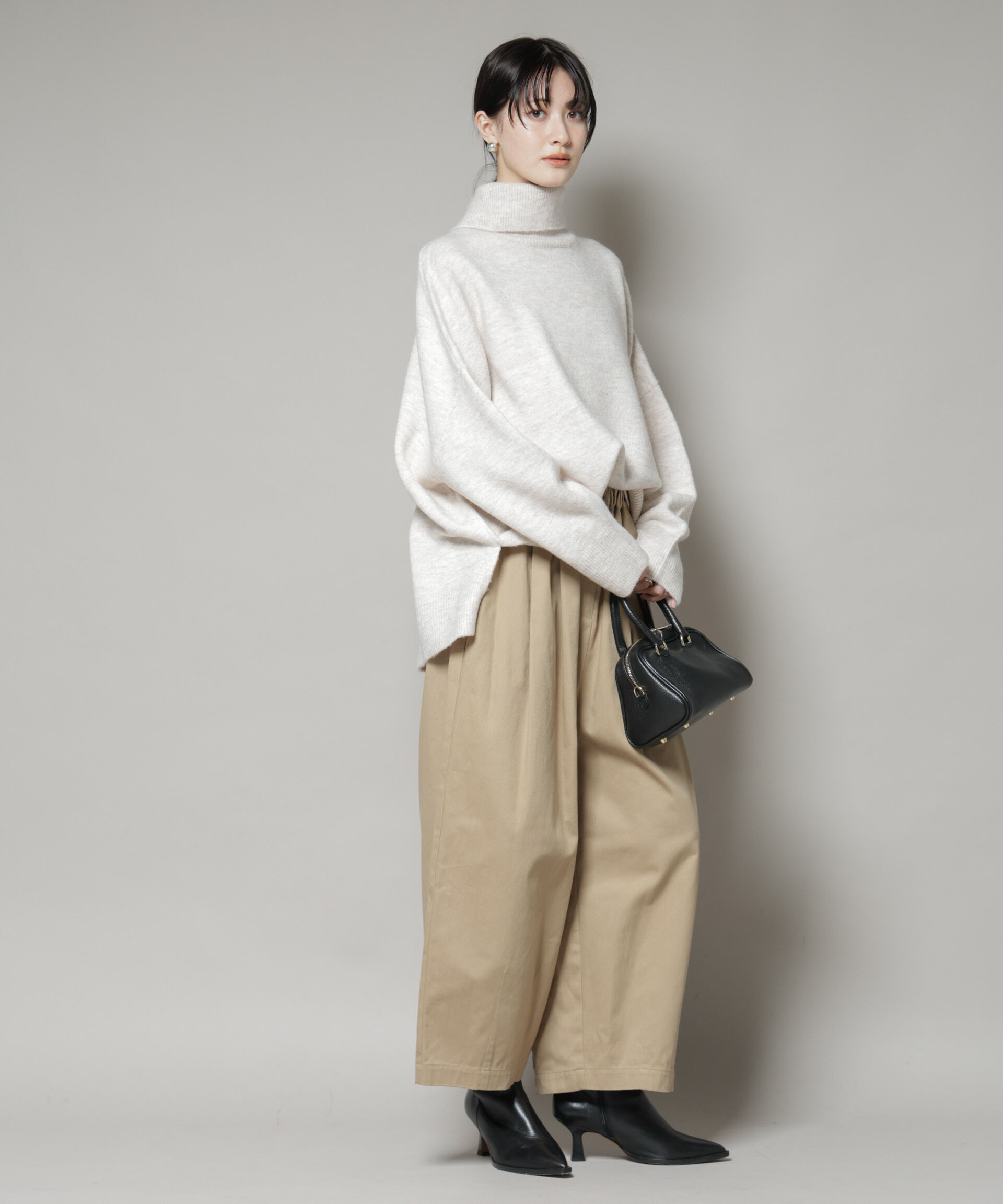 nano･universe「タートルワイドシルエット圧縮ニット」|ニット・セーター|