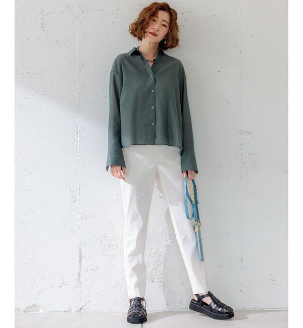 23区「【洗える】リネンレーヨンストレッチ テーパードパンツ」|その他|