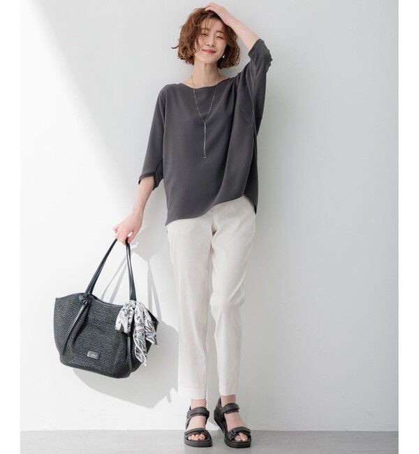 23区「【洗える】リネンレーヨンストレッチ テーパードパンツ」|その他|