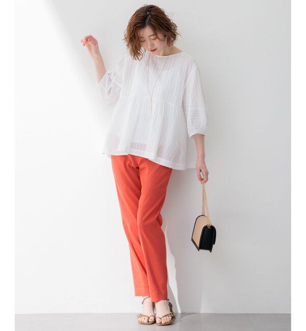 23区「【洗える】リネンレーヨンストレッチ テーパードパンツ」|その他|