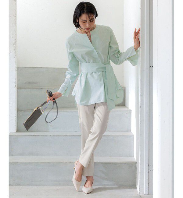 23区「【洗える】リネンレーヨンストレッチ テーパードパンツ」|その他|