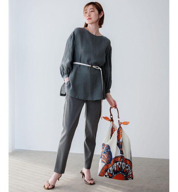 23区「【洗える】リネンレーヨンストレッチ テーパードパンツ」|その他|