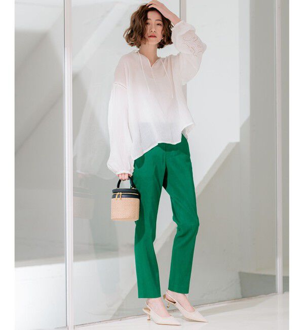 23区「【洗える】リネンレーヨンストレッチ テーパードパンツ」|その他|