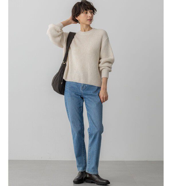 23区「【洗える】スパンコールバルキー クロップド ニット」|ニット・セーター|