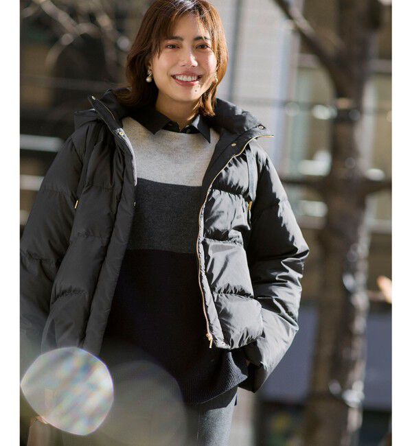 23区「【洗える】ウールカシミヤ カラーブロック チュニック ニット」|ニット・セーター|