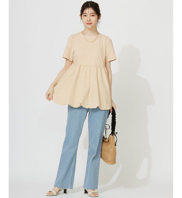 ANY SIS「【美Denimシリーズ】センタープレスセミフレア デニム」|デニム|