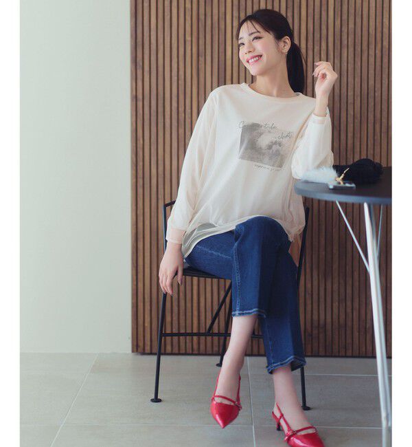 ANY SIS「【美Denimシリーズ】センタープレスセミフレア デニム」|デニム|