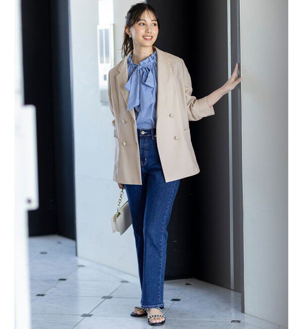 ANY SIS「【美Denimシリーズ】センタープレスセミフレア デニム」|デニム|