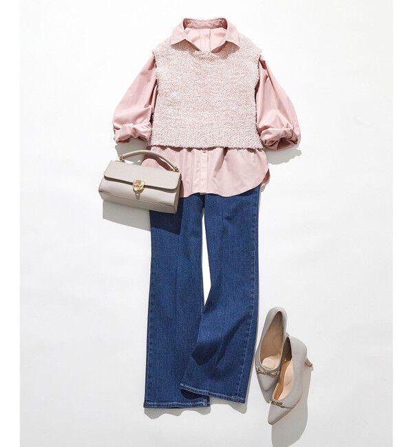 ANY SIS「【美Denimシリーズ】センタープレスセミフレア デニム」|デニム|