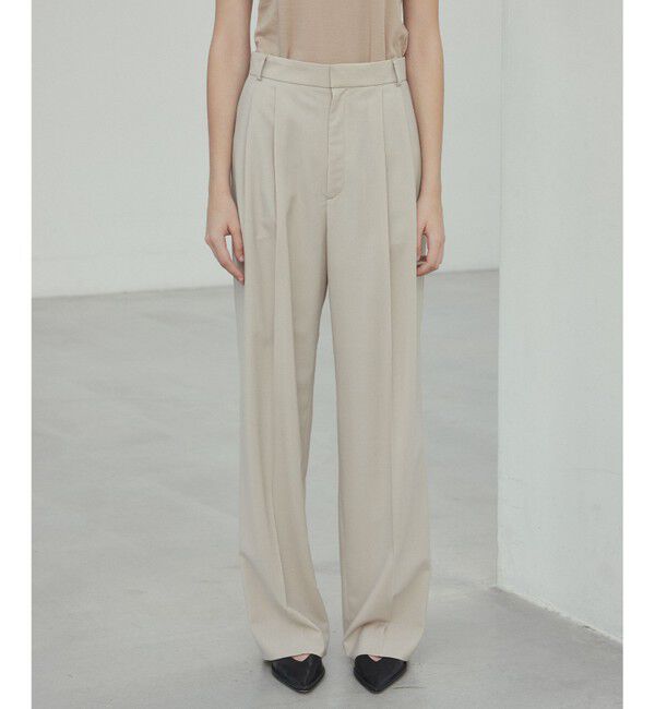 BEIGE,「【GISELe 6月号掲載】OREGANO / サマーウールタックワイドパンツ」|その他|Taupe