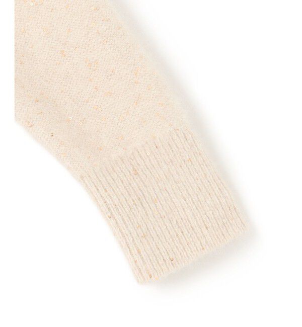 BEIGE,「【Precious掲載】AMARILLO / スパンコールフォックスVネックニット」|ニット・セーター|