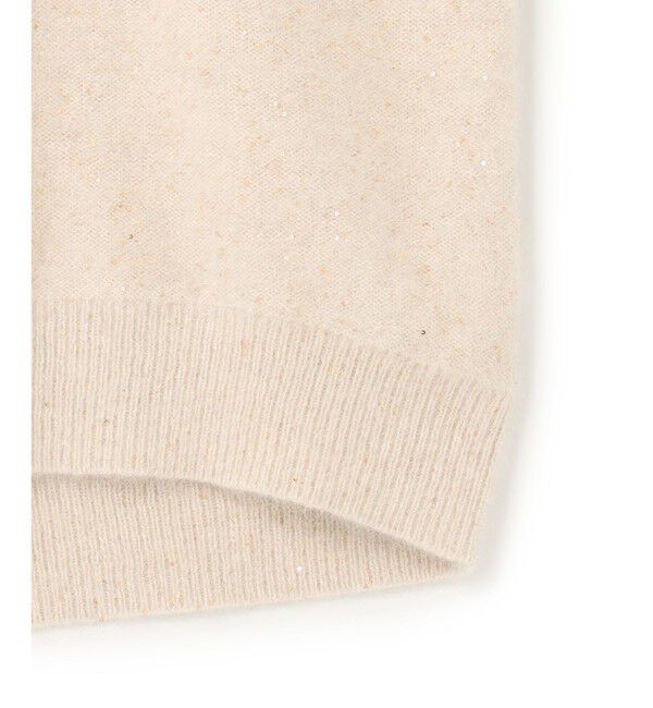 BEIGE,「【Precious掲載】AMARILLO / スパンコールフォックスVネックニット」|ニット・セーター|